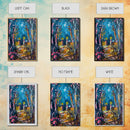 Mystical Cemetery with Glowing Flowers Framed Canvas Print, Wall Art, Halloween Graveyard Art, Enchanted Forest Decor, Spooky Artwork