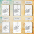Lubbock Street Map, Texas Map, City Map Art, Modern Art, Wall Art, Canvas Print, Travel Print, Farmhouse Wall Décor, Boyfriend Gift