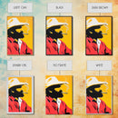 Silhouette of Bearded Man Smoking - Framed Canvas Print, Bold Pop Art, Modern Wall Art for Living Room or Man Cave