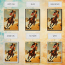 Graceful Cowgirl Jumping with Horse | Framed Canvas Print | Western Wall Art | Living Room Decor | Rustic Home Decor