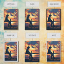 Silhouette of Cowboy at Sunset Framed Canvas Print - Vibrant Western Decor, Stunning Wall Art for Living Room, Bedroom