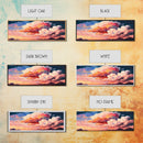 Panoramic Framed Canvas Print of Watercolor Panoramic Landscape Painting of Red & Pink Clouds at Sunset, Framed Wall Art