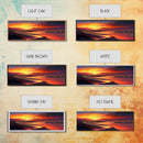 Panoramic Framed Canvas Print - Watercolor Desert Landscape Painting - Vibrant Sunset - Wall Art for Living Room, Bedroom