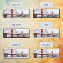 Red Suspension Bridge Canvas Print, Colored Pencil Sketch Art, Mountain, Landscape, River, Lake, Panoramic, Wall Art, Canvas Print