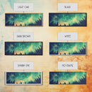 Green Night Sky Watercolor Art Print, Forest Canvas Art, Dark Forest Art, Starry Night Sky, Galaxy Art, Panoramic, Wall Art, Canvas Print