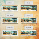 Modesto California Panoramic Wall Art, Mid Century Modern Framed Canvas Print, Retro Pop Art Travel Poster, Home Decor, Office Art, Living Room Wall Hanging, Gift Idea