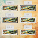 Santa Ana California Panoramic Painting, Mid Century Modern Framed Canvas Print, Retro Pop Art Travel Poster, Living Room and Office Wall Art
