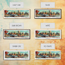 Spokane Washington Panoramic Wall Art, Mid Century Modern Framed Canvas Print, Retro Pop Art Travel Poster, Living Room and Office Decor