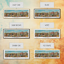 Manchester New Hampshire Panoramic Painting, Mid Century Modern Framed Canvas Print, Retro Pop Art Travel Poster, Living Room Decor
