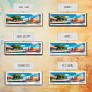 McAllen Texas Panoramic Wall Art, Mid Century Modern Framed Canvas Print, Retro Pop Art Travel Poster, Home Wall Art