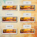 Orange California Panoramic Painting, Mid Century Modern Framed Canvas Print, Retro Pop Art Travel Poster, City Art, Office Wall Decor, Living Room Art
