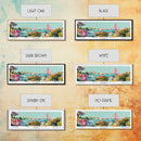 San Francisco California Panoramic Wall Art, Mid Century Modern Framed Canvas Print, Retro Pop Art Travel Poster, City Art, Office Wall Decor, Living Room Art
