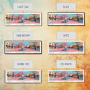 South Fulton Georgia Panoramic Painting, Mid Century Modern Framed Canvas Print, Retro Pop Art Travel Poster, Home and Office Wall Art Decor