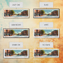 Waterbury Connecticut Panoramic Wall Art, Mid Century Modern Framed Canvas Print, Retro Pop Art Travel Poster, City Art, Home Decoration