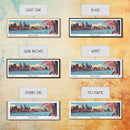 Raleigh North Carolina Panoramic Wall Art, Mid Century Modern Framed Canvas Print, Retro Pop Art Travel Poster, Office Decor, Gift Idea