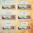 Seattle Washington Panoramic Painting, Mid Century Modern Framed Canvas Print, Retro Pop Art Travel Poster, Cityscape, Home Decor, Office Wall Art
