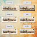 Mons Belgium Panoramic Travel Poster, Framed Canvas Print or Metal Wall Art, Travel Art, Home Decor, Panoramic Painting, Midcentury Art