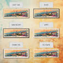 Livorno Italy Panoramic Travel Poster, Framed Canvas Print or Metal Wall Art, Travel Art, Home Decor, Panoramic Painting, Midcentury Art