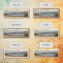Lake Cachuma California Framed Canvas Print, Panoramic Lake House Decor, Wall Art, Travel Poster, Captivating Lake Painting, Nature Art