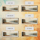 Marsh Creek Lake Pennsylvania Framed Canvas Print, Lake House Decor, Panoramic Wall Art, Travel Poster, Landscape Painting, Modern Art