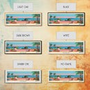 Christine Lake New Hamphire Framed Canvas Print, Pop Art Panoramic Travel Poster, Midcentury Modern, Wall Art, Scenic Nature Painting, Bedroom Decor, Living Room Art