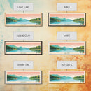 Lake Zoar, Connecticut Panoramic Wall Art Framed Canvas Print, Midcentury Modern, Pop Art, Home Decor, Travel Poster, Living Room Art