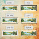 Mistastin Lake, New Brunswick Framed Canvas Print, Panoramic Wall Art, Midcentury Modern, Pop Art, Home Decor, Travel Poster, Living Room Art