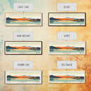 Rangeley Lake, Maine Framed Canvas Print, Bedroom Art, Midcentury Modern, Pop Art, Panoramic Travel Poster, Wall Decor