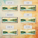 Windigo Lake, Ontario Panoramic Framed Canvas Print, Lake House Decor, Midcentury Modern Art, Pop Art, Travel Poster