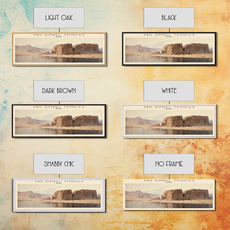 Abu Simbel Temples Egypt Travel Poster Print, Framed Canvas Print, Egypt Travel Art, Wood Framed Art, Wall Hanging, Home Decor