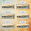 Newport, Wales Panoramic Travel Poster Canvas Print, Newport, Wales Painting, Wales Art, Newport Travel Art, Guest Room Painting