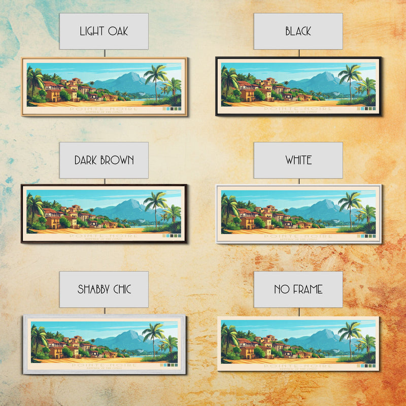 Panoramic Travel Poster Pointe-Noire, Republic of the Congo Canvas Print, Pointe-Noire, Republic of the Congo Painting, Republic of the Congo Art, Pointe-Noire Travel Art, Guest Room Painting