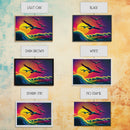 Flock of Seagulls, art deco style sun, framed canvas print, synthwave retrowave animal art