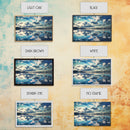 Reflections in Ice, Framed canvas print, unique farmhouse wall art, blue and white tones