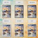 Christmas On The Farm, Winter Wall Art Framed Canvas Print, Gift Idea, Seasonal Decor, Barn Painting, Farmhouse Art