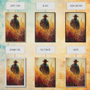 Cowboy in Golden Wheat Field Canvas Print, Western Landscape Art Gift, Seasonal Decor, Modern, Perfect Holiday Gift, Framed Canvas Print