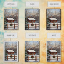 Snowy Log Cabin With Wreath And Fence Framed Canvas Print Rustic Winter Scene With Cozy Cabin In Snow Perfect Christmas Home Decor Wall Art