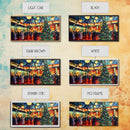 Elegant ballroom Christmas tree with dancing couples, framed canvas print vibrant holiday party decor perfect seasonal wall art