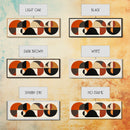 Earthy Tones MCM Style Panoramic Print, Geometric Shapes, Abstract Wall Art, Extra Wide Oversized Art