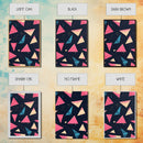 Retro 90s Style Wall Art Framed Canvas Print, Synthwave Abstract Triangles
