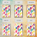 Mid-Century Modern Chevrons Framed Canvas Print Pastel Colors Modern Art Watercolor Painting Print Minimalist Art