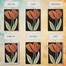 Orange Tulip  with Black Background, Framed Canvas Print, Cute Floral Print, Botanical Minimalist Home Decor