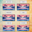 Abstract Vaporwave Sunset Over A Beach Landscape, Framed Canvas Print, Modern Art, Unique Wall Decor, Framed Canvas Art