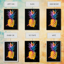 Retro Pineapple Painting Print, Framed Canvas Print, Kitchen or Dining Room Wall Art, Retro Home Decor, Pineapple Painting