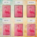 Preppy Pink Flamingo Painting Print, Trendy Wall Art, Animal Print, Framed Canvas Print, Wood Framed Art, Dorm Decor, Apartment Art