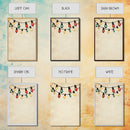 Drawing of Retro Christmas Lights Canvas Print - Framed Canvas - Minimalist Christmas Art - Boho Christmas Art - Rustic Christmas Art