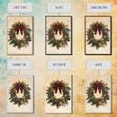 Vintage Christmas Wreath Canvas Print - Framed Canvas - Minimalist Christmas Art - Boho Christmas Art - Rustic Christmas Art
