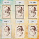 Santa Portrait Canvas Print - Framed Canvas - Minimalist Christmas Art - Boho Christmas Art - Rustic Christmas Art