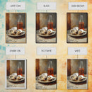Retro Oysters Poster Canvas Print Kitchen Wall Art Oyster Kitchen Retro Food Art Coastal Seafood Bar Decor Cocktail Art