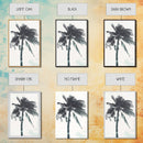 Palm Tree In The Wind, Framed Canvas Print, Wabi Sabi Watercolor Painting of a Palm Tree, Statement Piece Art